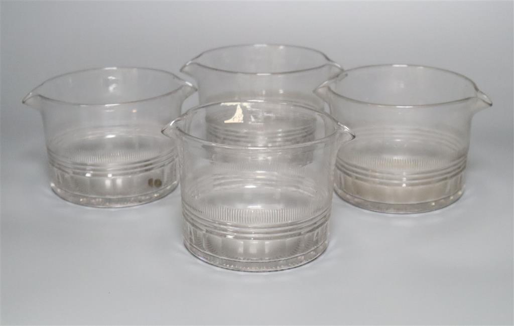 Four 19th century wine glass coolers